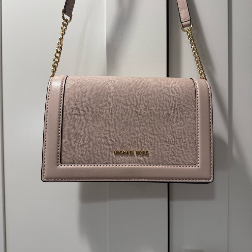 Michael Kors Blush Crossbody Bag with Gold Chain